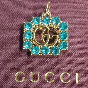 GG Blue & Gold Crystal Charm Pendant